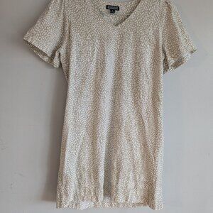 nicole miller medium shift day dress linen blend summer spotted minimalism mod